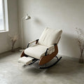 Reading Nook Rocking Chair with Foot Stool,Folding Rocking Chair | Foldable Multi-Angle Recline Indoor Rocker