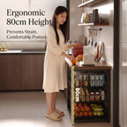 Rolling Kitchen Island Cart Microwave Stand with Dense Storage Baskets
