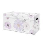 Sweet Jojo Designs Purple Watercolor Floral Girl Small Fabric Toy Bin Storage Box Chest For Baby Nursery or Kids Room - Lavender, Pink and Grey Shabby Chic Rose Flower