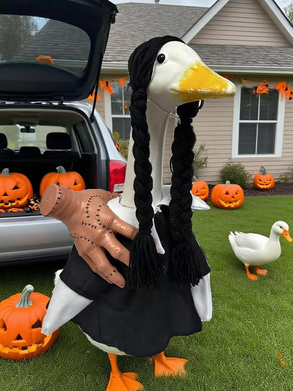 YLYGJGL Halloween Porch Goose Costume Set - 23 Inch White Goose Decor, Carnival Easter Party Outdoor Decoration