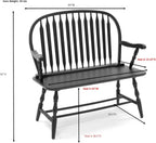 Carolina Chair & Table Farmhouse Windsor Bench – Traditional Style Spindle Back Multi-Step Finish Wooden Frame and Seat Modern Bench - 2 Person Seating Home Decorative Accent Furniture (American Oak)