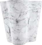 Meridian Furniture 99033White-ET Monza Collection Art Deco Marble Finish Indoor/Outdoor Concrete End Table, 21" W x 18.5" D x 22" H, White