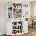 ARTPOWER 72" Pantry Storage Cabinet with Door Shelves | Tall Wooden Kitchen Cupboard with Drawer, Food Pantry Cabinet with Shelves for Dining Room,Living Room, White