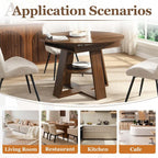 43"-59" Extendable Round to Oval Wooden Dining Table | 1.2" Thick MDF Tabletop,20" Storage Shelf,Smooth Silent Glides,Small Spaces Apartment Kitchen Dining Room,Walnut