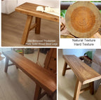 Farmhouse Wooden Narrow Bench Small Entryway Skinny Vintage Noodle Dining Benches For Table Rustic Indoor Kitchen End Of Bed Shoe Bench For Hallway Bathroom Backyard Garden Living Room Bedroom(55.1")