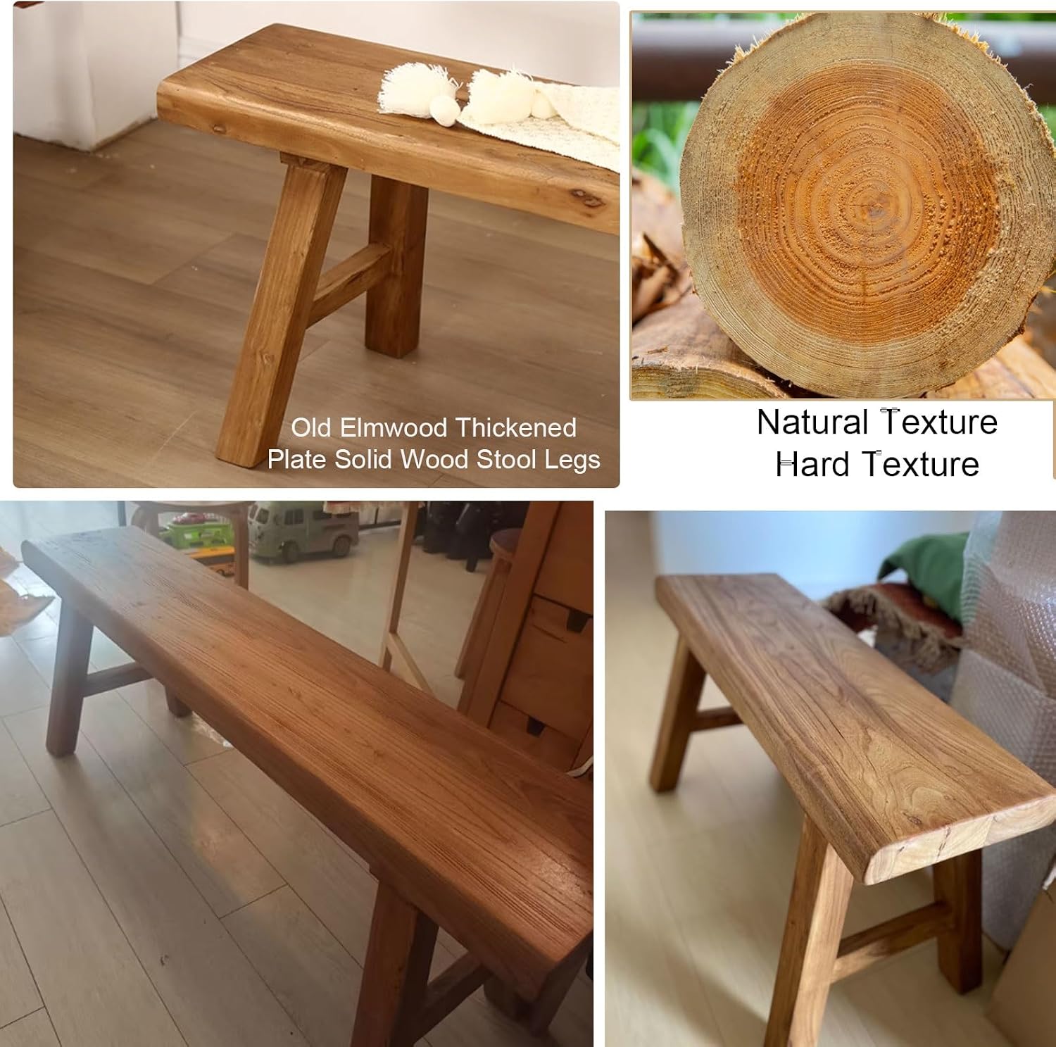 Farmhouse Wooden Narrow Bench Small Entryway Skinny Vintage Noodle Dining Benches For Table Rustic Indoor Kitchen End Of Bed Shoe Bench For Hallway Bathroom Backyard Garden Living Room Bedroom(55.1")