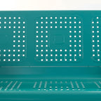 Crosley Furniture Bates Retro Metal Outdoor Sofa Glider, 3-Person Rocking Patio Bench for Porch, Deck, Turquoise Gloss