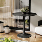 SoarFlash Black Round Dining Table, 24" Tulip Table 2 People Kitchen Dining Table for Living Room