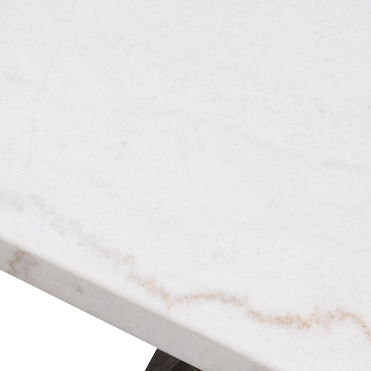 Furniture of America Rafferty Modern Solid Wood 22-inch Square End Table with Genuine Marble Top and Tapered Base for Living Room, Office, Dark Walnut/White