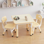 Patikuin Adjustable Height Kids Table and 2 Chairs Set | Graffiti-Resistant Desktop, Non-Slip, Easy to Clean, Ideal for Home, Nursery, Daycare, Learning Space, Ages 2-10