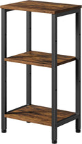 Asgolion Small Side Table, Tall End Table with Adjustable Shelf, Accent Table Stand for Home Decor, Small Entryway Table, Bedroom Nightstand, Living Room, Office, Rustic Brown