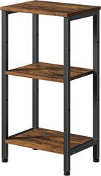 Asgolion Small Side Table, Tall End Table with Adjustable Shelf, Accent Table Stand for Home Decor, Small Entryway Table, Bedroom Nightstand, Living Room, Office, Rustic Brown