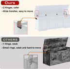 Timberer 47.2" Storage Chest, Extra Large Storage Trunk with 2 Safety Hinges, Wooden Storage Bench, Shoe Bench, Entryway Bench for Living Room, Bedroom, White