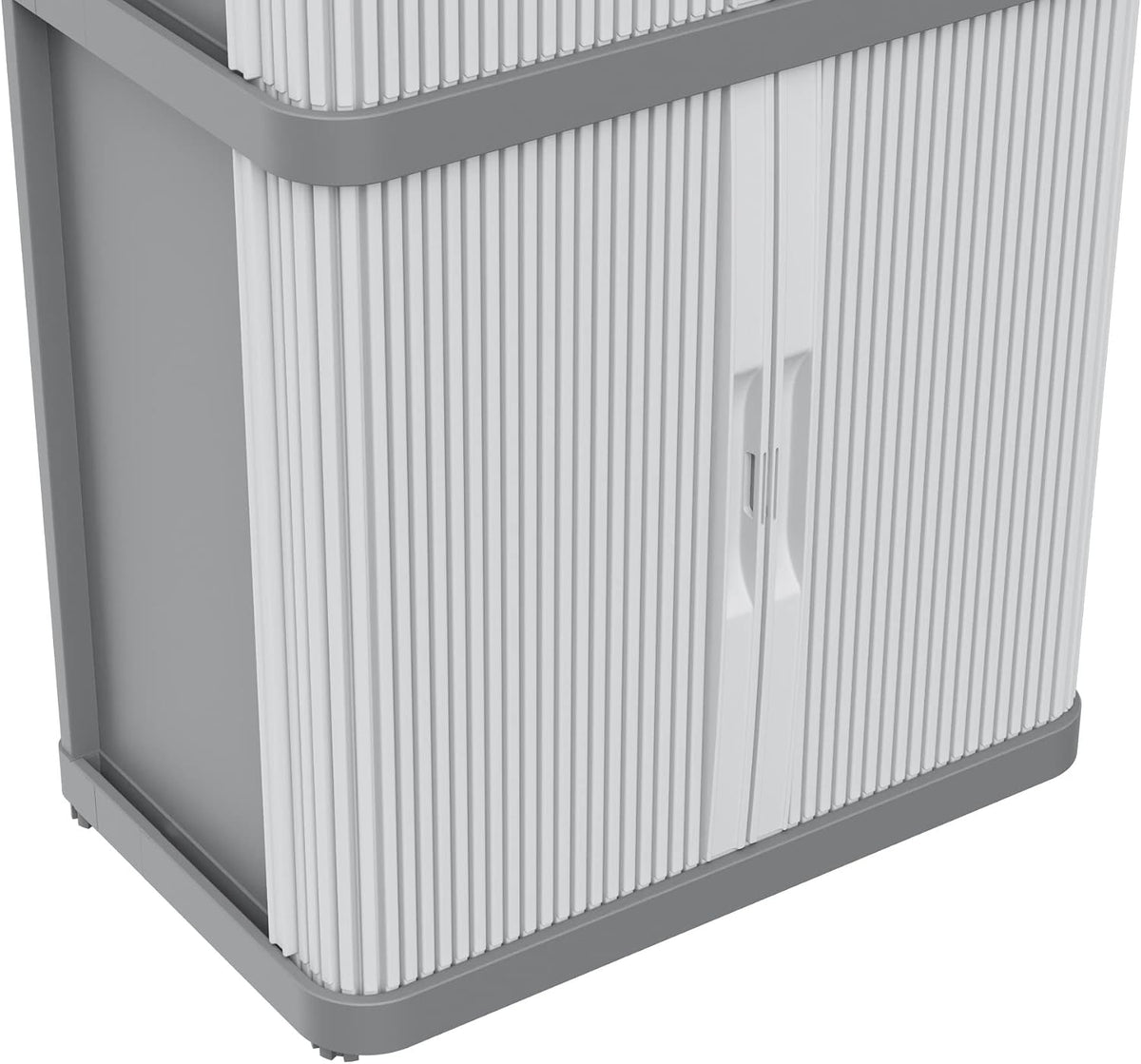 Terry, Rolling Space Cab 2, Indoor and Outdoor 2-Compartment Cabinet with Two Sliding Doors, 2 Adjustable Internal Shelves, Grey, in Recycled Plastic, Dimensions: 59x36x115 cm