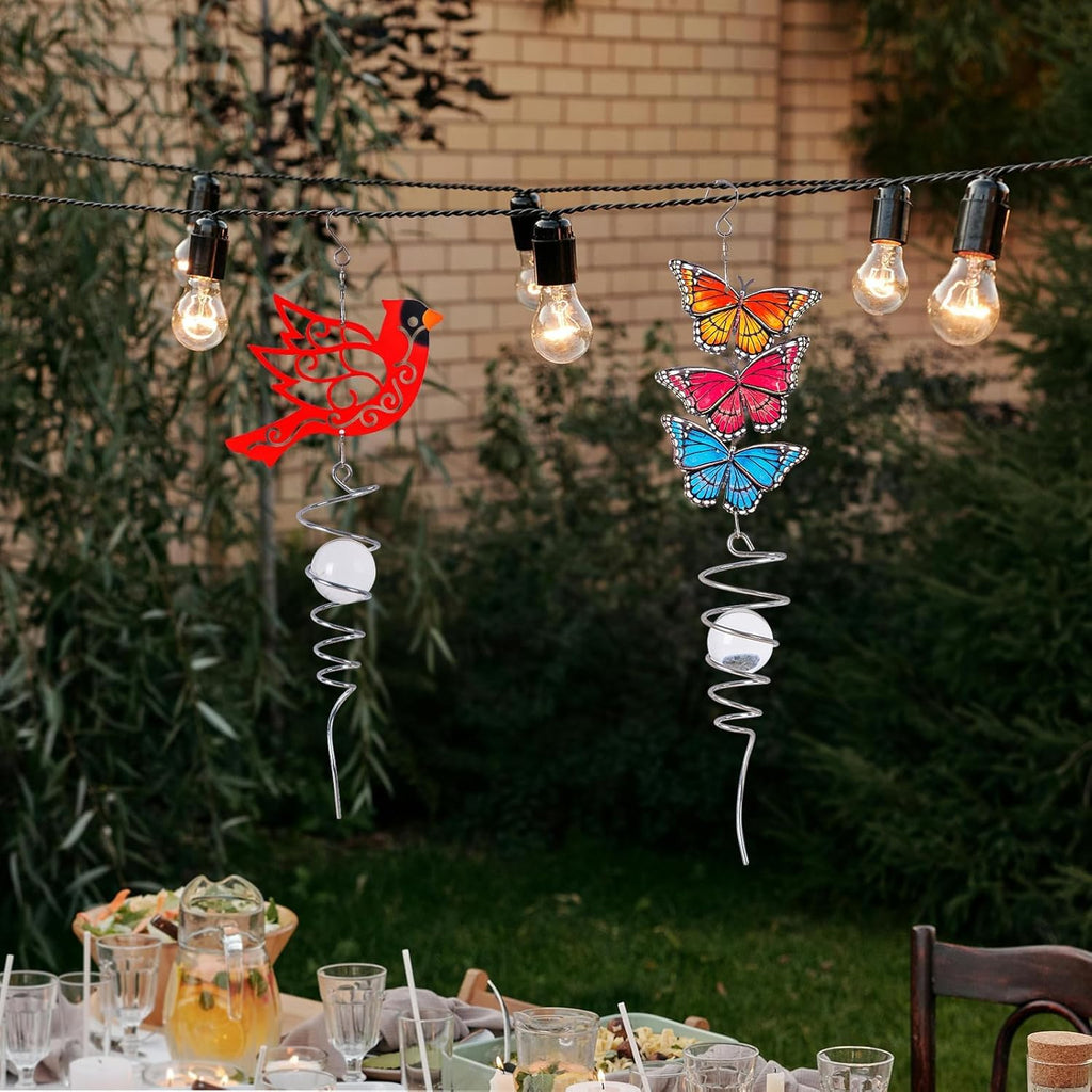 Topadorn 18" Cardinal Metal Wind Spinner - Outdoor Hanging Garden Decor for Yard & Patio