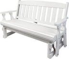 Amish Casual Heavy Duty 800 Lb Mission Pressure Treated Porch Glider (4 Foot, Semi-Solid White Stain)