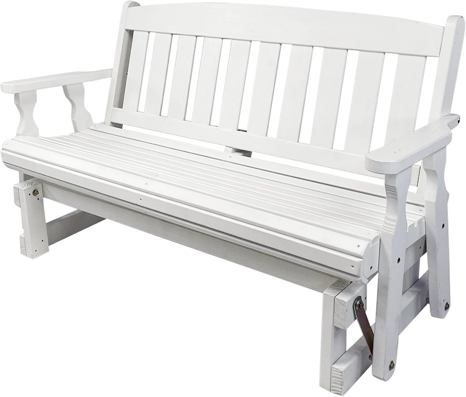 Amish Casual Heavy Duty 800 Lb Mission Pressure Treated Porch Glider (4 Foot, Semi-Solid White Stain)