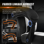 Gaming Chair with Footrest, Reclining Video Game Chairs for Adults with Lumbar Support, Linkage Armrests, Ergonomic Computer Chair for Gaming or Office, PU Black-White