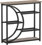 Snughome Entryway Table, Narrow Console Table, Industrial Sofa Table with 5 Tier Storage Shelves, Entrance Table for Hallway, Behind The Couch, Living Room, Foyer, Grey