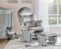 Madison Glider and Ottoman: Gray Wood & Light Gray Fabric