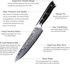 Professional Utility knife 5 Inch - Classic Damascus Japanese VG-10 Steel Kitchen Knives