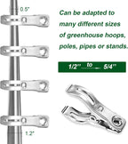 60 Pcs Row Cover Clips, Garden Clamps for Netting, Greenhouse Clamps Made of Stainless Steel, Have a Strong Grip of Greenhouse Clips, For 1/2'', 3/4'', 1'' Garden Hoops or Pvc