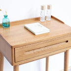 GDFStudio Solid Wood Bistro Dresser Table,Compact Storage Desk with Drawer,Easy Assembly Natural Wood Multi-Functional Table for Small Spaces,23.62" W Oak
