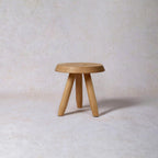 Tabouret Walnut Stool – Handcrafted Hardwood Seating Inspired by Charlotte Perriand, Artisan-Made Small Side Table, Nightstand, Footstool, or Plant Stand – Premium Walnut Finish