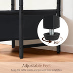 Small End Tables Set of 2, 2 Tier Side Tables with Fabric Storage Basket, Nightstands for Living Room, Bedroom, Office and Small Spaces, Black