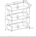 Furinno Turn-N-Tube 3-Tier Freestanding Multipurposes Display Rack, Bookshelf, Flagstaff Oak/Black