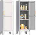 Coolsun 46" H Metal Pantry Cabinet, Metal Storage Locker with Door and 2 Adjustable Shelves, Food Pantry Cabinet for Living Room, Dining Room, Home Office