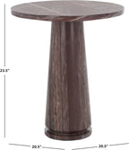 SAFAVIEH Furniture - Valentia Tall Marble Accent Table - Maroon - Marble Top - Glam Stone Pedestal Design - Ideal for Living Room, Entryway, Dining Room, 20.5" W x 20.5" D x 23.5" H (SFV9703E)