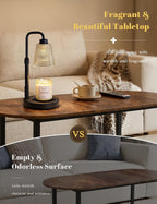 Candle Warmer Lamp with Timer Dimmable, Wax Warmer for Scented Jar Candles, Adjustable Height Candle Lamp for Home Decor, Birthday Gifts for Women Mom House Warming Gifts, Black