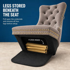 Upholstered Dining Chairs Set of 6, Velvet Wingback Chair with Ring Pull | Kitchen Chairs, Dining Room Chairs, Modern Dining Chair, Dinning Seat, Sillas de Comedor, Taupe Velvet, Gold Tube Legs