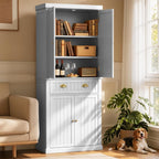72" Kitchen Pantry,Tall Storage Cabinets with Doors and Shelves,Freestanding Pantry Cabinet for Bathroom,Dining Room and Living Room (Standard White)