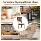 Giantex Wooden Dining Chairs Set of 4, Linen Fabric Upholstered Kitchen Chairs w/Rubber Wood Frame, Padded Seat, High Curved Back, Farmhouse Armless Side Chairs, Living Dining Room Restaurant