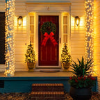 JMEXSUSS 163ft 500 LED Warm White Christmas Lights Outdoor, Plug-in Outdoor String Lights for Classroom, Clear Wire 8 Modes Remote Control Christmas Tree Lights for Christmas Bedroom Tree Classroom