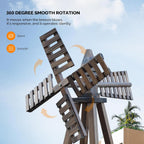 Wooden Windmill, Weather-Proof Wind Spinner, Outdoor Wind Mill for Garden Lawn Patio Decoration (Carbonized, Large)