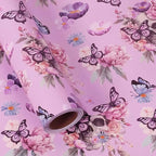 Aimyoo Gothic Wrapping Paper Roll, 17 Inch X 33 Feet Skull Floral Butterfly Design Gift Wrap Paper for Mother's Day, Birthday Bridal Shower