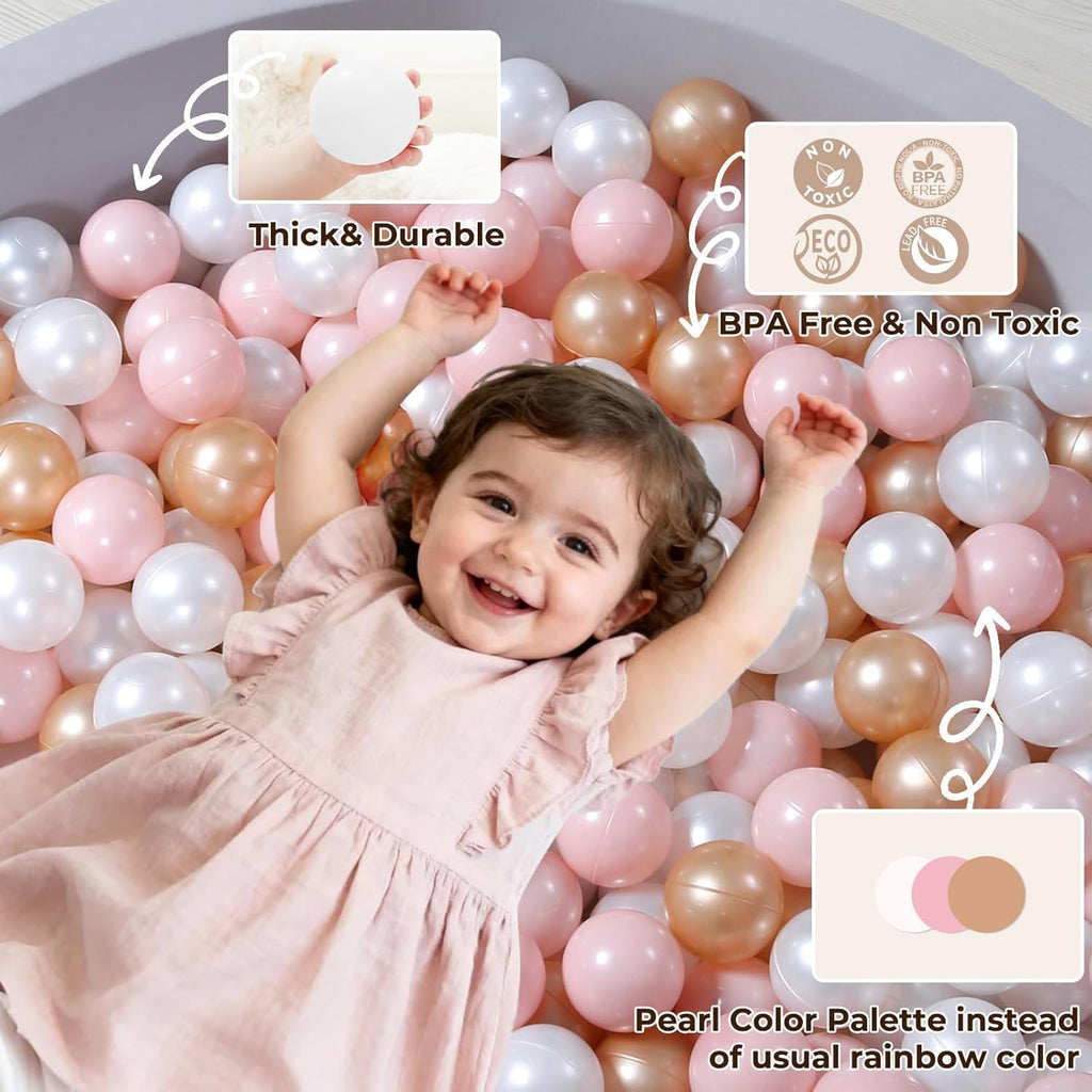 TRENDPLAY Plastic Balls for Ball Pits 2.2 Inch, Pack of 50 100 200 500 Hollow Balls, Perfect for Toddler Baby Pools,Party,Festival Decoration