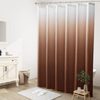 Naturoom Rustic Brown Shower Curtains for Bathroom,Ombre Cloth Fabric Shower Curtain Set with 12 Hooks Denim Blue Bathroom Decor 72 x 72