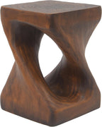 MGO Twist Shape Side Table, 11.75" Vintage Magnesium Oxide (MGO) Side Table, Small Accent Table Bedside Table Nightstand for Living Room Bedroom Balcony No Assembly