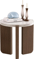 SUNBURY Side Table, Small Round End Table with 3 Legs, Nightstand for Small Spaces, Accent Table with Faux Marble Tabletopn for Living Room, Bedroom