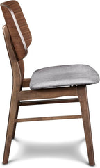 New Classic Furniture Oscar Wood Dining Chair with Dk Gray Cushion (Set of 2), Walnut