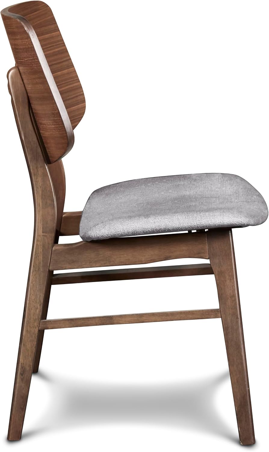 New Classic Furniture Oscar Wood Dining Chair with Dk Gray Cushion (Set of 2), Walnut