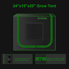 MELONFARM Small Grow Tent for Aerogarden，24”x16”x20” ，Hydroponics Growing System ，Highly Reflective 600D Diamond Mylar Canvas with Ventilation window and Floor Tray for Hydroponic Indoor Plant Growing