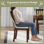 AMERLIFE Dining Chairs Set of 8, Farmhouse Upholstered Kitchen Dining Chairs with Curved Backrests, Padded Dining Room Chairs with Solid Wood Legs, Dark Brown