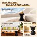 Hourglass Shaped Stool, Modern Side Table Round End Table Stool Attracting Attention Shoe Changing Home Use 43x30cm (Black)