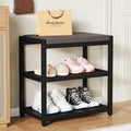 ZHOOGE Small Shoe Bench Shoe Rack Storage Bench Entryway Bench Shoe Shelf with Seat Cushion, Stable Shoe Organizer for Entryway, Living Room, Bench Seat Holds Up to 300 lb, (17"x 10"x 16", L x W x H)