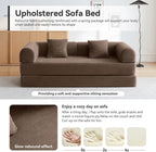 Convertible Modular Sleeper Sofa Bed, Mid Century Modern Decor Love Seat Memory Foam Couches, Sleeper Sofa Bed for Living Room, Solid & Easy to Install Cloud Couch (Brown)